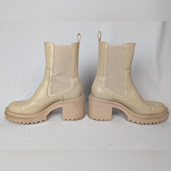 Zara Lug Sole Chelsea Boots Block Heel - Picture 5 of 15